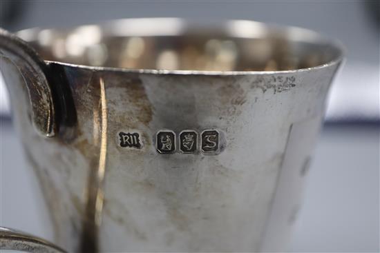 A George V Irish silver mug, Royal Irish Silver Co. Dublin, 1922, retailed by Asprey & Co, 7cm, 4.5oz.